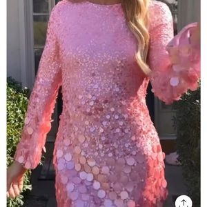 Loveshack Fancy bubble beaded dress. Pink Sz S/M Seen on Southern Charm!